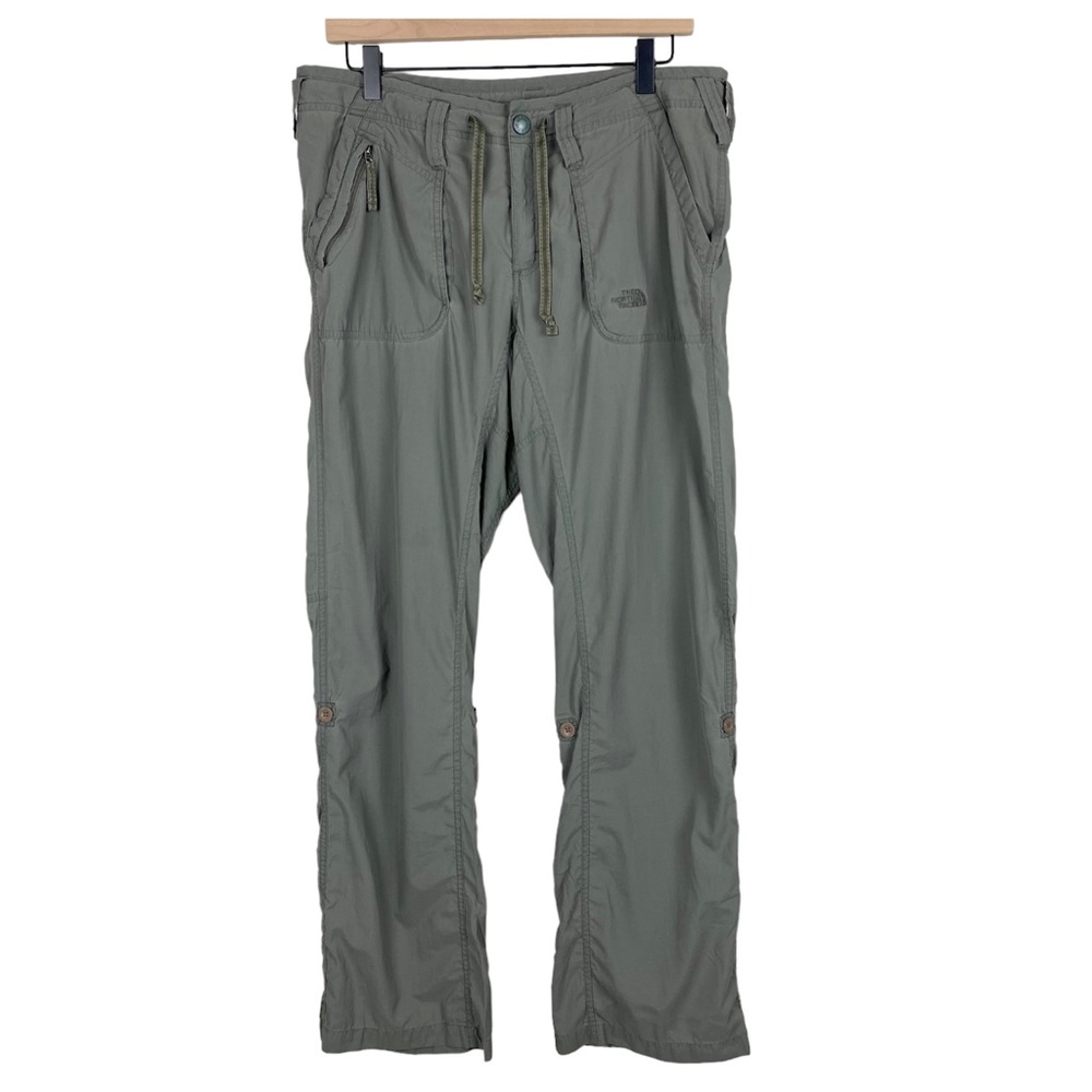 North Face Roll Up Hiking Pants Sz 12 Womens Green Nylon Pants